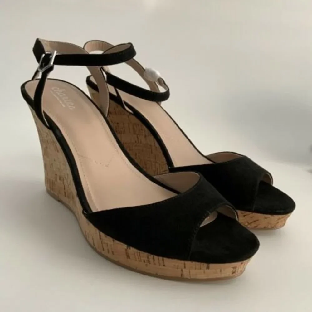 Charles by Charles David Lambert Micro-suede Cork Wedge Sandals 11